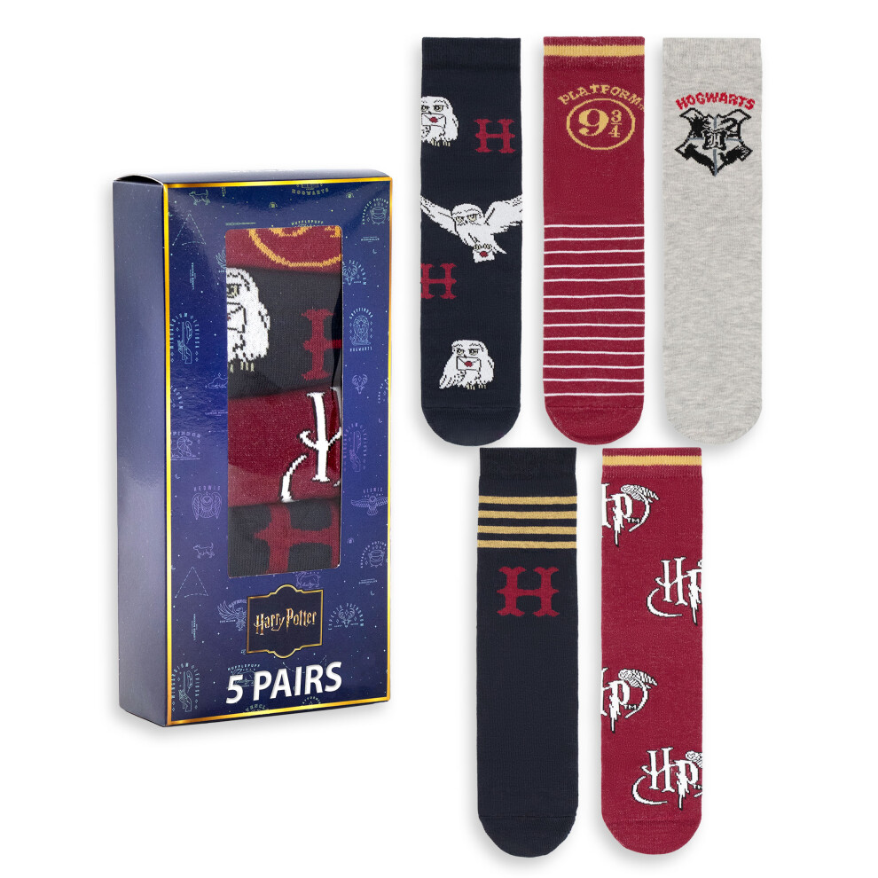 Harry Potter Calf Socks Set Of 5 (Womens Multicoloured)