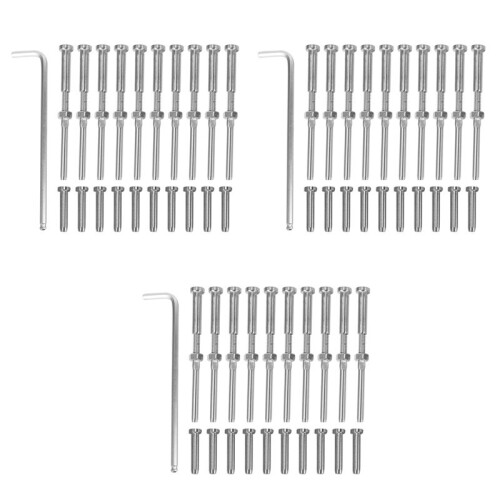 Stemball Swage and Invisible Hex  Threaded Stud Tension End Fitting Terminal Combination Pack, 30 Pairs