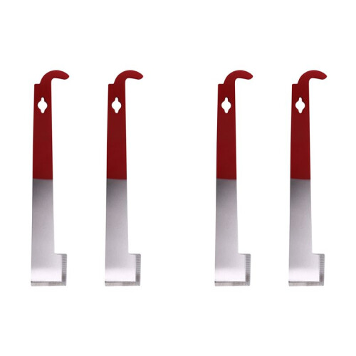 4 Pack Stainless Steel Beekeeping Hive Tool J Hook Bee Frame Lifter and Scraper Equipment for Beekeepers