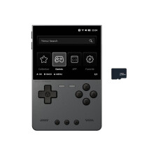 Brick Hammer Retro Handheld Game Console Metal CNC Aluminum Alloy Body 3.2inch IPS Screen with 256GB Card Gray
