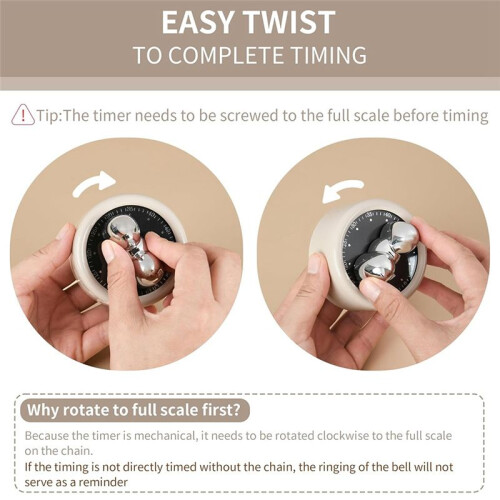 Kitchen Timer Magnetic Mechanical Timer Baking Countdown Special Alarm Clock 2