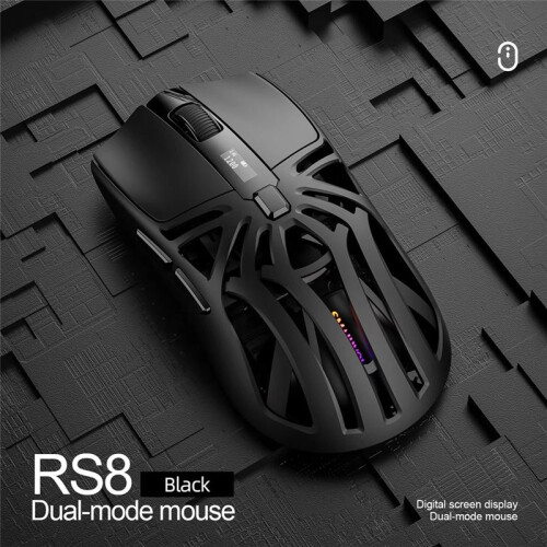 SMAILWOLF RS8  Mouse, 10000dpi, Three-Mode Connection, Macro Gaming Mouse for PC Notebook Laptop Computer Black 2