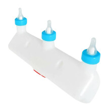 Animal Milk Feeder with Three Rubber Pacifiers for Lamb and Goat, SpillProof Small Animal Bottle