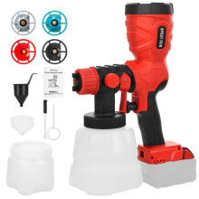 Electric Paint Sprayer for 20V Battery with 2 Containers Auto Furniture Steel Coating Airbrush for DIY Crafts