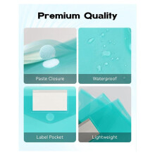 10-Pack Ordners, 11-Rings Plastic Enveloppen, Transparante Map voor Documenten met Label, 3-Rings Ordner met Zakorganizer