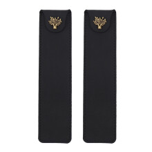 2X Genuine Leather Pen Pouch Holder Single Pencil Bag Pen Case with Snap Button for Rollerball Fountain Ballpoint Pen