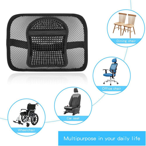 2X Mesh Back Support for Office Chair, Lumbar/Chair Back Support with Elastic Strap Back Rest 1