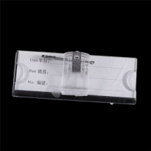 3X Safetypin Clear Hard Plastic Name Tag Clip Holder 3 Pcs