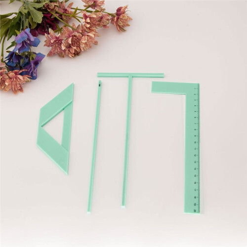 4Pcs/Set Plastic Bookbinding Ruler Set for Efficient and Convenient Binding 1