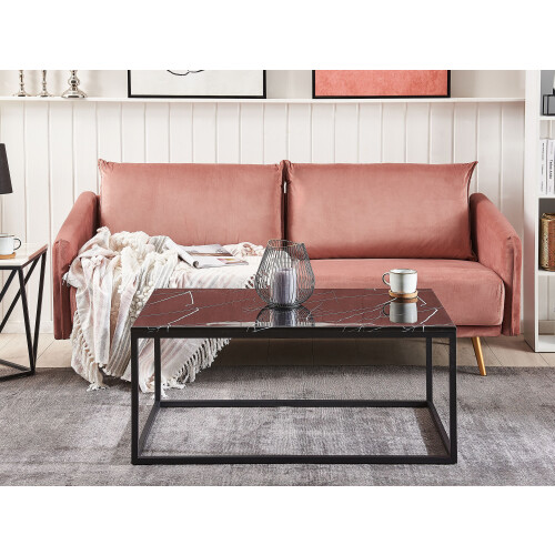 Beliani Coffee Table DELANO Black Marble 1