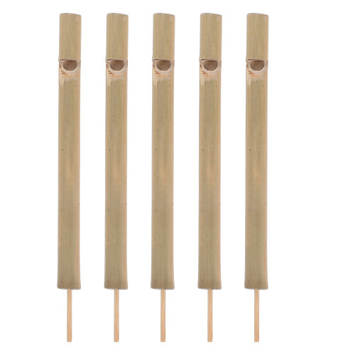 10Pièces Sifflets Bambou Beige Flûte Précise Usage Parc Forêt 2