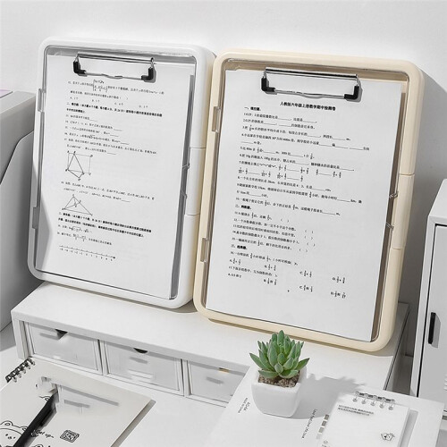 A4 Multi-Function Exam Folder with Clip Document Organizer for Students Office Work Portfolio Storage Test Holder WHITE 2