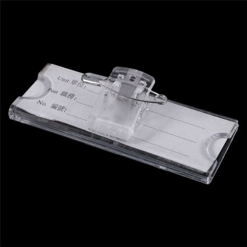 Safetypin Clear Hard Plastic Name Tag Clip Holder 60 Pcs 2