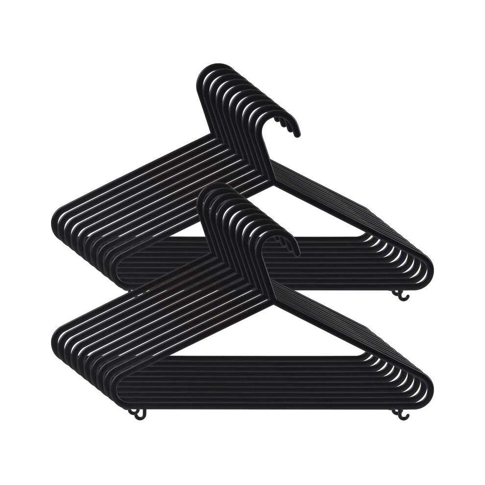 (20 Pack) Grandma Shark 20/50 Pack Plastic Hangers Space Saving Hanger Coat Hanger With Hook For Suspenders Suits Outerwear Black