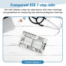 ECG 7 Step Ruler, ECG 7 Step Ruler for ECG/EKG Interpretation, Rapid and Quick Cardiac Analysis and Measurement Tool