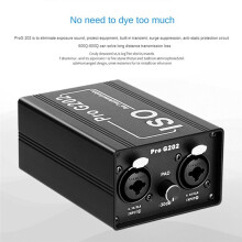 Pro G202 Audio Isolator Dual-Channel 6.5 XLR Audio Isolator Current Sound Noise Mixer Microphone Common Ground Filter