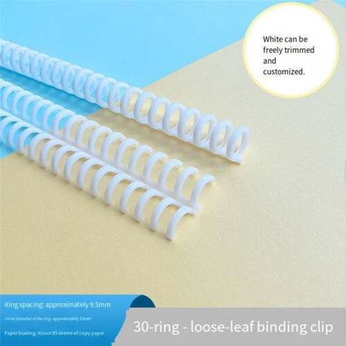 20pcs Plastic 30-Hole Loose Leaf Binders Ring Combs 85 Sheets Capacity for DIY Notebook Album White 2