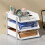 3 Tiers Stackable A4 Paper Trays, Office Desk File Holder, Document Organizer, White 2