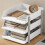 3 Tiers Stackable A4 Paper Trays, Office Desk File Holder, Document Organizer, White 4