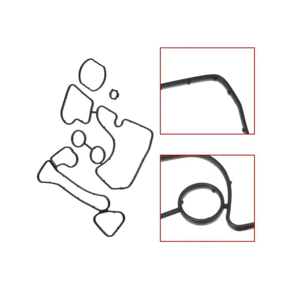 10 Set Engine Oil Cooler Gasket Seal For A6 A7 A8 Q5 Q7 3.0L Tdi V6 A/T 059117070B 059117070 059117070A 6033669849684