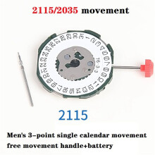 2115 Movement with Handle+Battery 2035 Men'S Single Calendar Three-Point Electronic Quartz Watch Movement Replacement