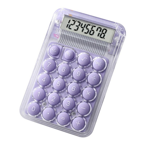 8 Digits Display Silence Widescreen  Calculator Students Portable Transparent Electronic Calculator Daily Use