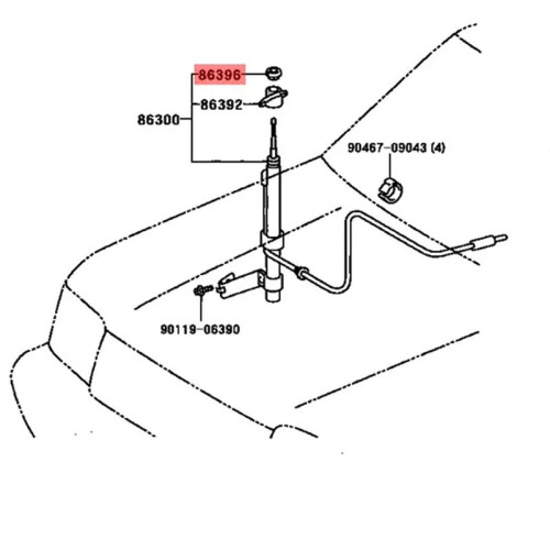 86396-04010 Auto Handleiding Antenne Moer voor  Highlander 1984-2007 Auto Accessoires 1