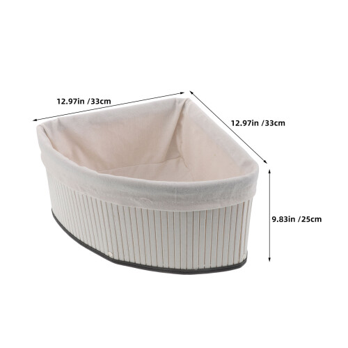Decorative Bamboo Storage Basket with Liner for Kitchen Bathroom 1