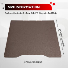 For Build Plate 270x293mm Dual Side PEI Spring Steel Magnetic Bed Plate 3D Printer PEI Sheet Bed Plate