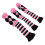 3er-Set gestrickte Golfschlägerabdeckungen Pompon Pink/Schwarz 16