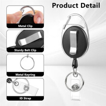 3 Pack ID Badge Holder with 3 Pack Retractable Badge Reel Vertical Retractable ID Card Holder with Black Card Protector