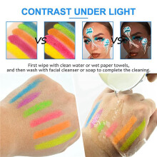12 Pack Glow in the Dark Face Body Paint Glow Sticks Markers Makeup Face Painting Kits, for Halloween and Parties