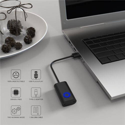 2X 2 in 1 USB Mouse Jiggler Undetectable Mouse Mover Automatic Computer Mouse Mover Jiggler Keeps Computer Awake Mouse 2