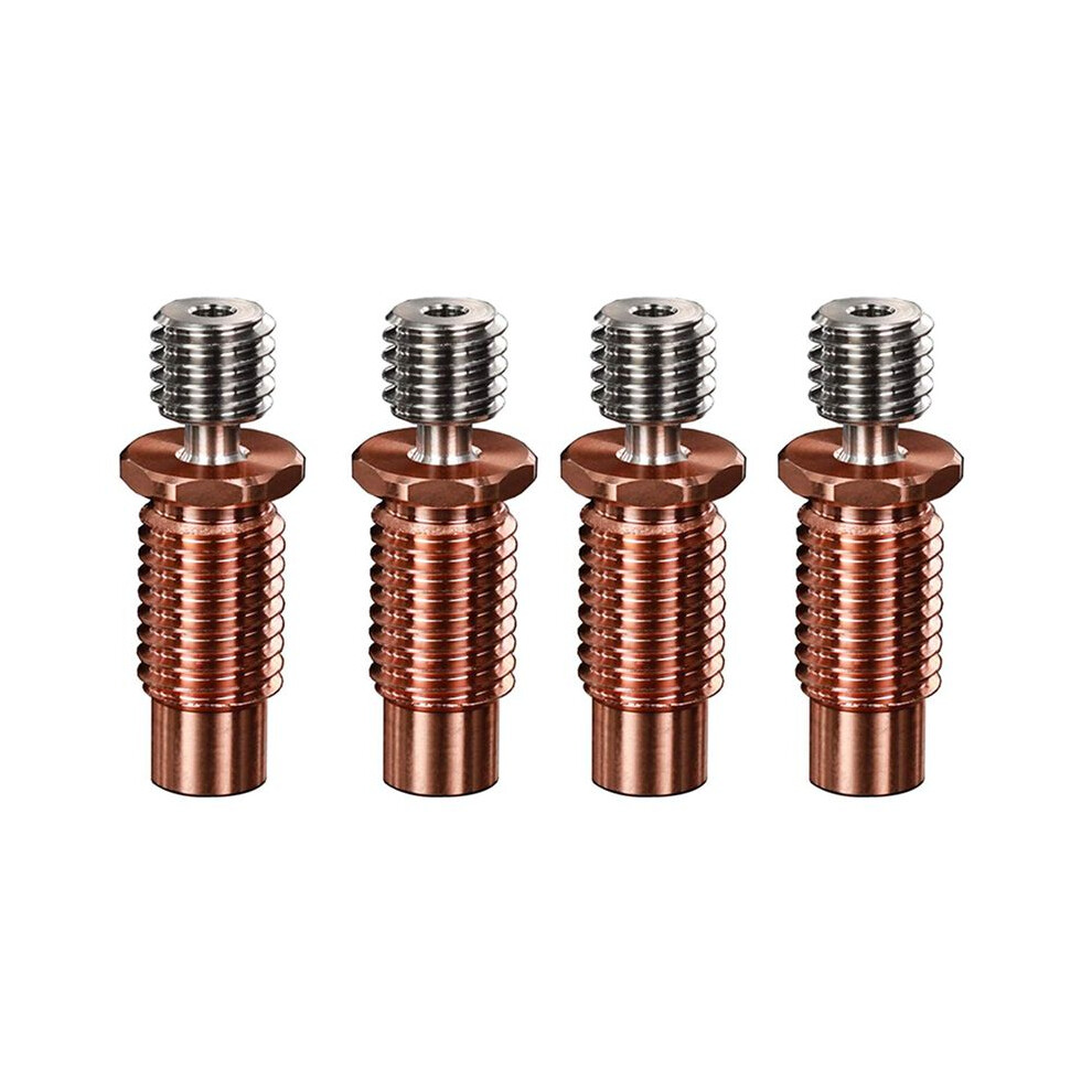 4X All-Metal Bi-Metal V6-Tcrazy Heatbreak Titanium & Copper 3D Printer Nozzle Bimetal Throat For 1.75Mm V6 Hotend Heater 4713626524282