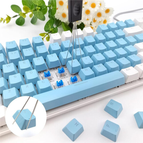 Keycap Remover Tool Set, 2 PCS Stainless Steel Keycap Pullers with 2 PCS Keyboard Brushes for Mechanical Keyboard 2
