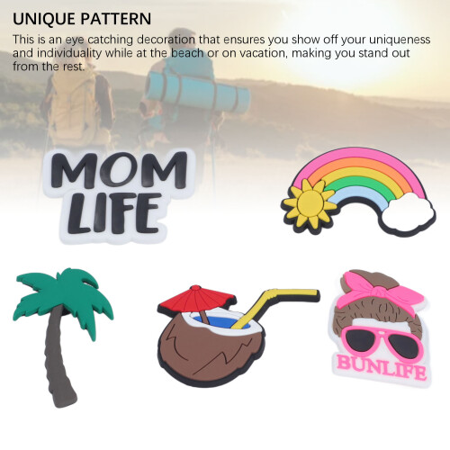 5pcs Silicone Coconut Tree Beach Bag Decorations for Handbags 1