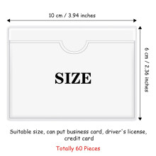 120Pcs Self-Adhesive Label Holder Card Pockets Label Holder Clear Library Card Holders with Top Open for Index Cards