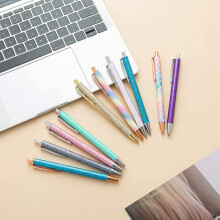 20Pcs Metal Ballpoint Pens 1.0 mm Retractable Ballpoint Pens Glitter Metal Pens with 20Pcs Refills for School Supplies