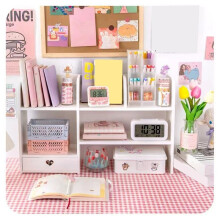 Doppellagiges Schreibtisch-Organizer-Regal für Schreibwaren, Büroaccessoires, Kosmetik-Organizer, Ablagefach