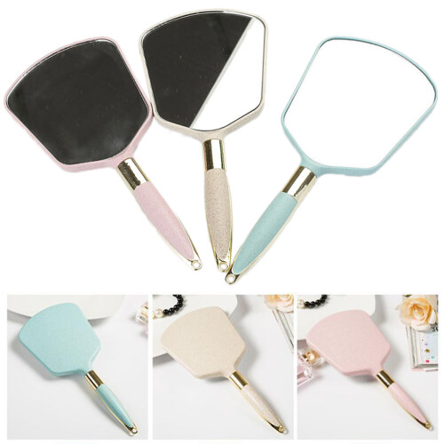 2Pcs Bathroom Handheld Mirror Premium Plastic Frame for Makeup 1