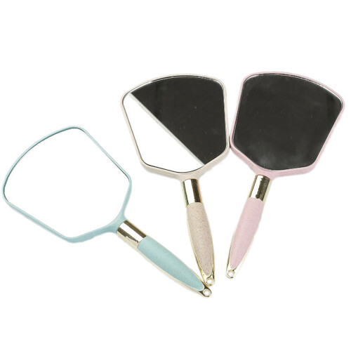 2Pcs Bathroom Handheld Mirror Premium Plastic Frame for Makeup 2