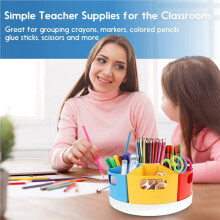 2X 360 Rotating Art Supply Storage Organizer Caddy for Kids,Crayon Storage and Pencil Holder for Desk