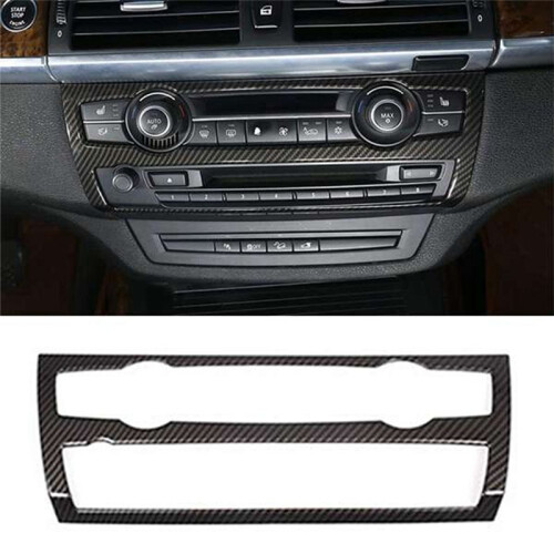 Car Air Conditioning Volume Button Frame Decorative Button Frame Carbon Fiber Texture for  X5 2008-2013 2