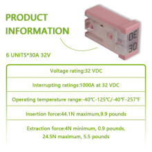 30A 32V Minikortplats MCASE-Säkringssats för Bilar för Bilkraft och Bromskontroll, 12-Pack för Bilreparatörer