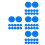 400Pcs Blue Plastic Game Chips Durable Poker Counting Chips 9