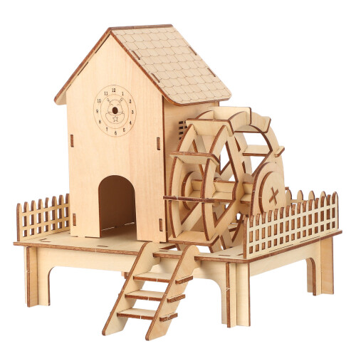 3Sets Huis DIY Decoratie Kit Khaki 3D Model Villa 1