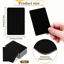 250 Pcs Black Metal Business Cards 0.8 mm Thickness Laser-Engraving Blanks Aluminium Cards for House Office