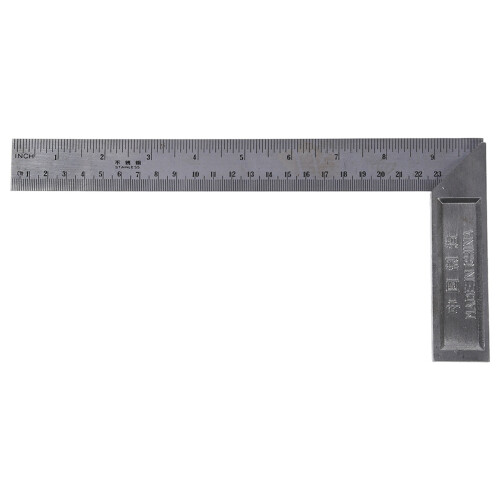 2X 90 Degree 25cm Length Stainless Steel L-Square Angle Ruler