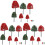 114Pcs Mixed Color Miniature Trees Plastic for Craft and Model Scenes 2