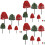114Pcs Mixed Color Miniature Trees Plastic for Craft and Model Scenes 6